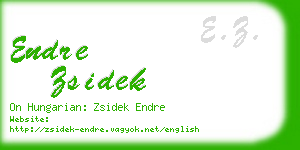 endre zsidek business card